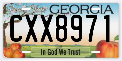 GA license plate CXX8971