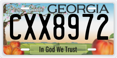 GA license plate CXX8972