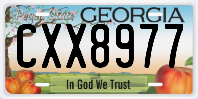 GA license plate CXX8977