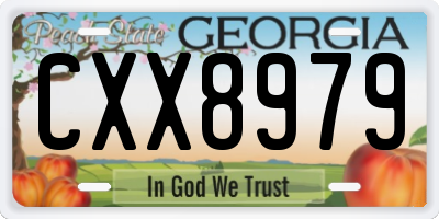 GA license plate CXX8979