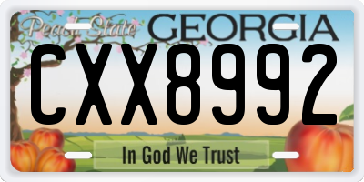 GA license plate CXX8992