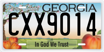 GA license plate CXX9014