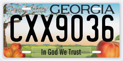 GA license plate CXX9036