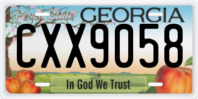 GA license plate CXX9058