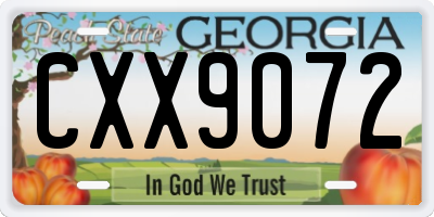 GA license plate CXX9072