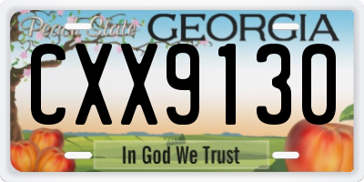 GA license plate CXX9130