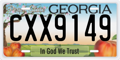 GA license plate CXX9149