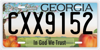 GA license plate CXX9152