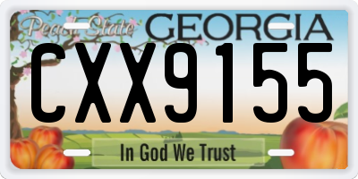 GA license plate CXX9155