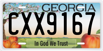 GA license plate CXX9167