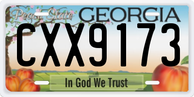 GA license plate CXX9173