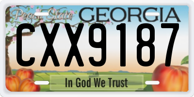 GA license plate CXX9187
