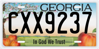 GA license plate CXX9237