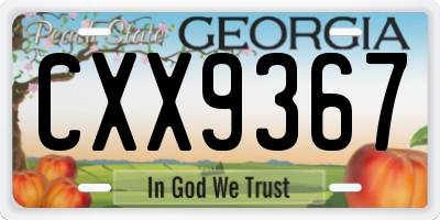 GA license plate CXX9367