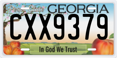 GA license plate CXX9379
