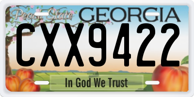 GA license plate CXX9422