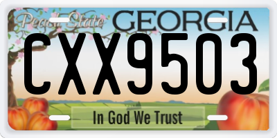 GA license plate CXX9503
