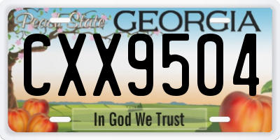 GA license plate CXX9504