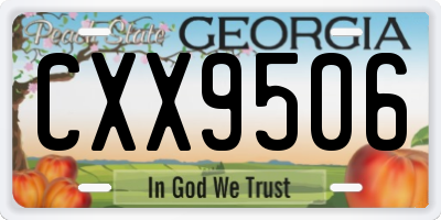 GA license plate CXX9506