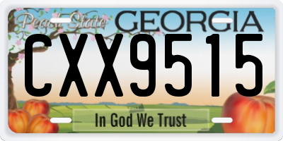 GA license plate CXX9515