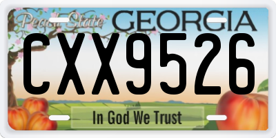 GA license plate CXX9526