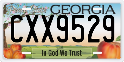GA license plate CXX9529