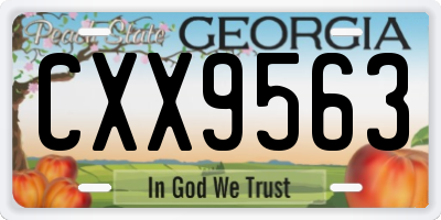 GA license plate CXX9563
