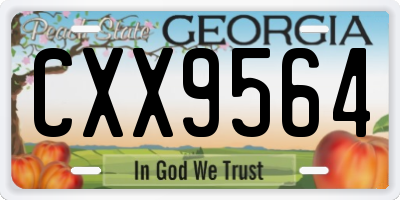 GA license plate CXX9564