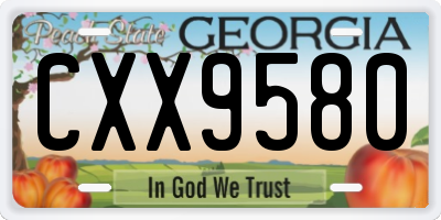 GA license plate CXX9580