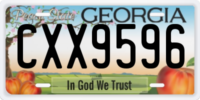 GA license plate CXX9596