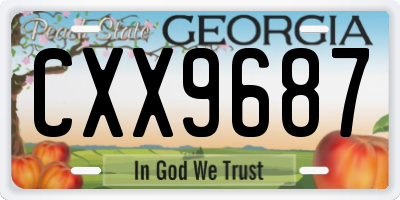 GA license plate CXX9687