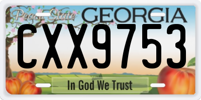 GA license plate CXX9753