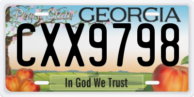 GA license plate CXX9798