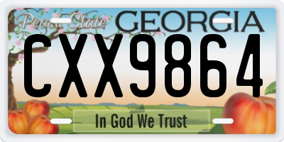 GA license plate CXX9864