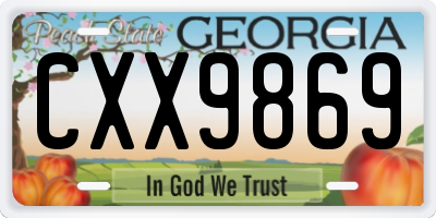 GA license plate CXX9869