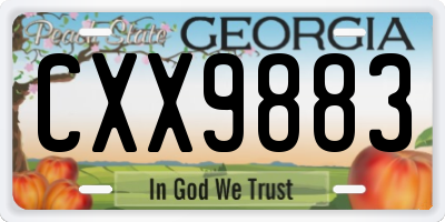GA license plate CXX9883