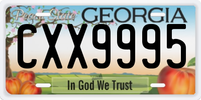 GA license plate CXX9995