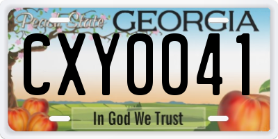 GA license plate CXY0041