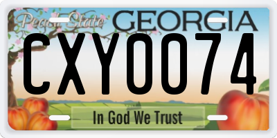 GA license plate CXY0074