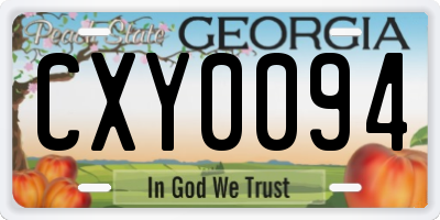 GA license plate CXY0094