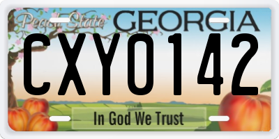 GA license plate CXY0142