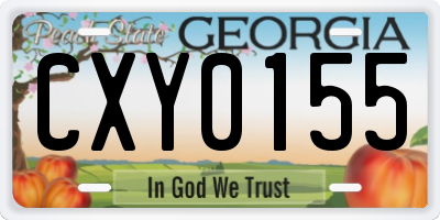 GA license plate CXY0155