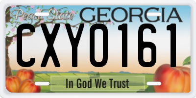 GA license plate CXY0161