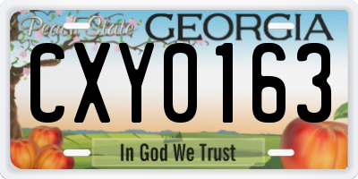GA license plate CXY0163