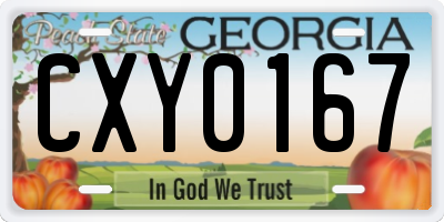 GA license plate CXY0167