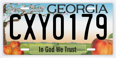 GA license plate CXY0179