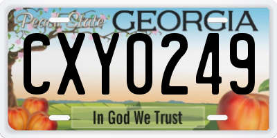 GA license plate CXY0249
