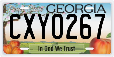 GA license plate CXY0267