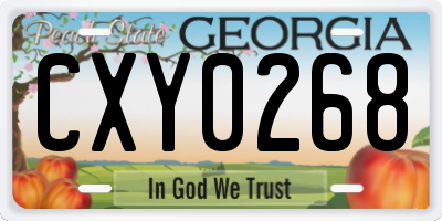 GA license plate CXY0268