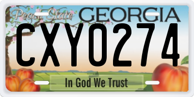 GA license plate CXY0274